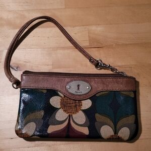 Fossil Women's Floral Wristlet - Brown and Multicolor